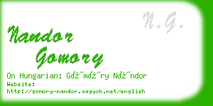 nandor gomory business card